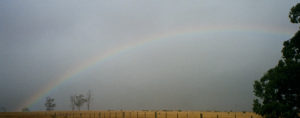 A gorgeous rainbow after the rain moves off over eastern Tasmania