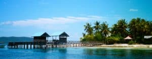 The long jetty at Arborek island, Raja Ampat, Indonesia