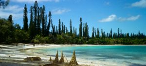 Pyramids, cones and pines, Kaa Nuë Méra beach, Île-des-Pins, New Caledonia